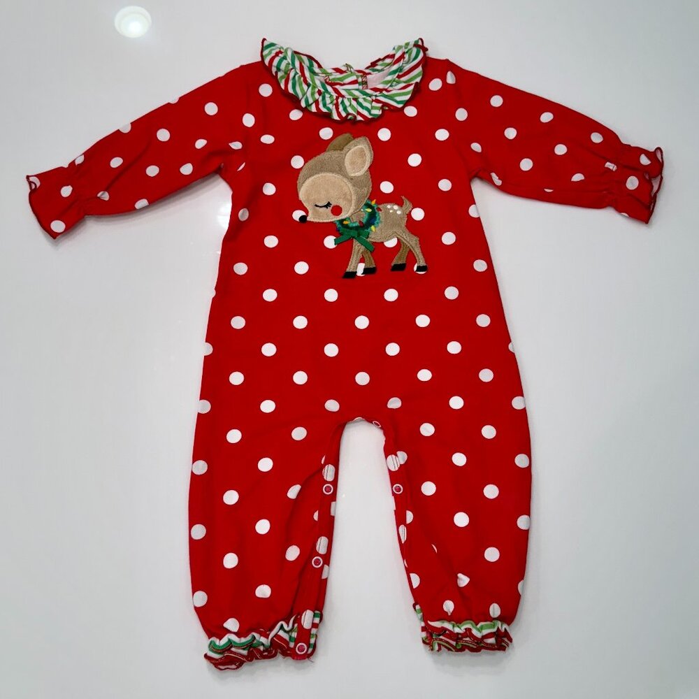 Holiday Polka Dot & Ruffle Jumper, 18M